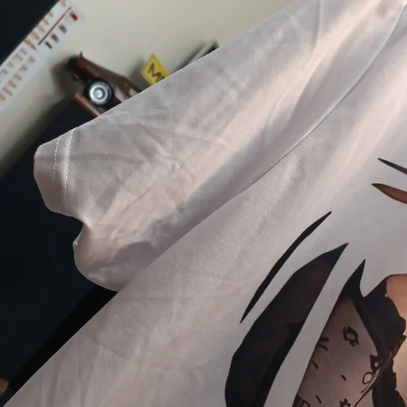 Fashion Nova White Graphic Tee with Lace Bra Illusion - Picture 4 of 4